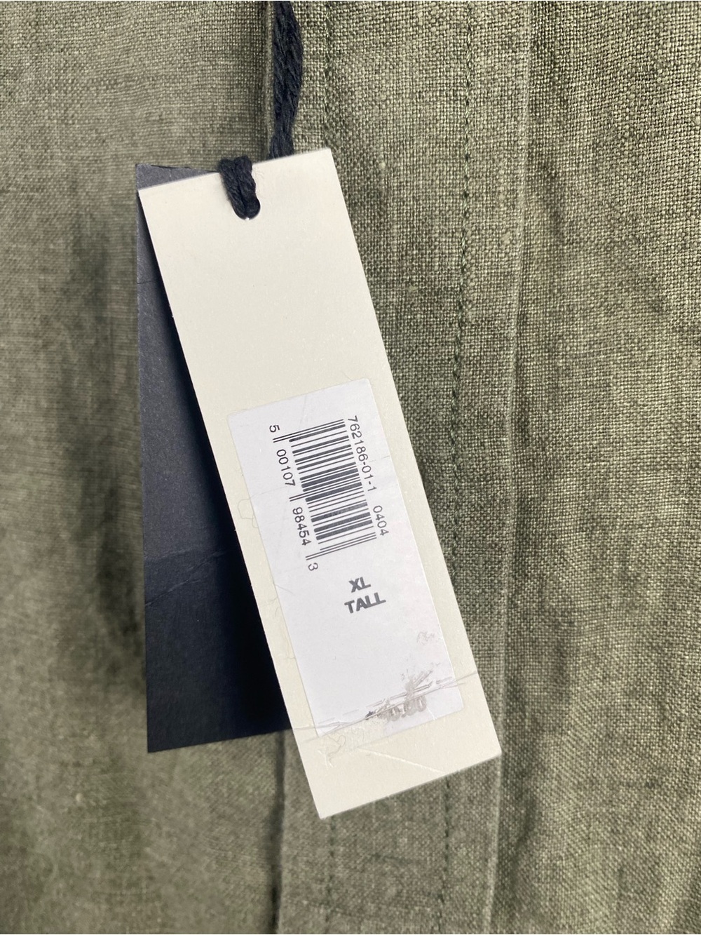 Banana Republic Linen Standard Fit Short Sleeve Button Front Shirt | Olive Green - Picture 16 of 16